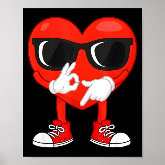 Poster Funny Dabbing Heart Valentines Day 67 Six Seven Lo (Devant)