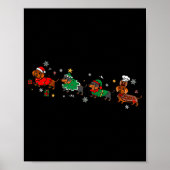 Poster Funny Dachshund Christmas Parade (Devant)