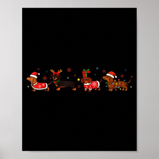 Poster Funny Dachshund Christmas Weenie Dog Lover Cute Me (Devant)