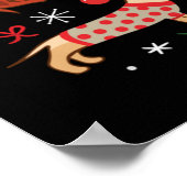 Poster Funny Dachshund sapin de Noël (Coin)