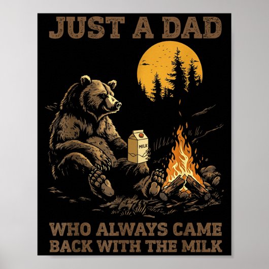 Poster Funny Dad Camng Bear Quote Gift For Father's Day H (Devant)