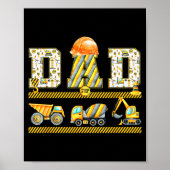 Poster Funny Dad Construction Excavator Kids Matching Fam (Devant)
