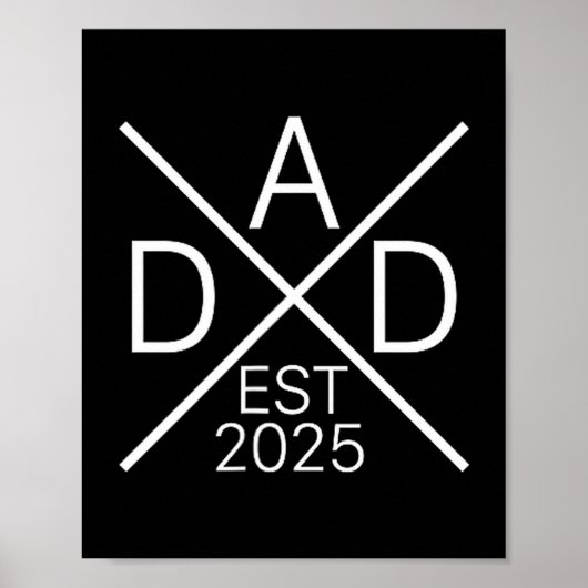 Poster Funny Dad Est 2025 For New Dad Husband Baby Announ (Devant)