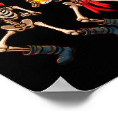 Poster Funny Dancing Rate Skeletons Beer Drinking Hallowe (Coin)