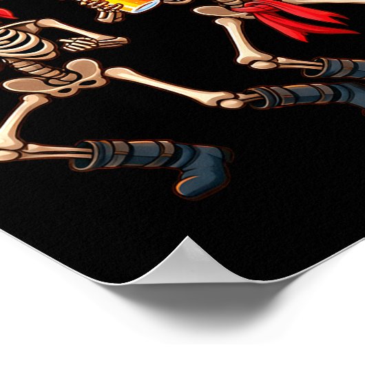 Poster Funny Dancing Rate Skeletons Beer Drinking Hallowe (Coin)