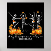 Poster Funny Dancing Skeleton Dry Bones Come Alive Hallow (Devant)