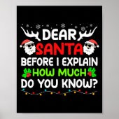 Poster Funny Dear Santa I Can Explain Christmas For Kids (Devant)