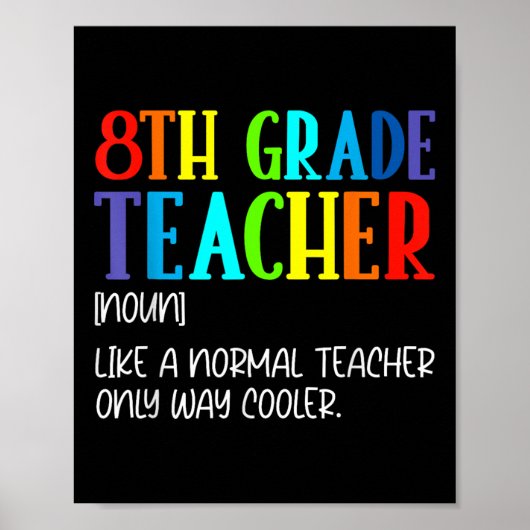 Poster Funny Definition For 8th Grade Teacher Back To Sch (Devant)