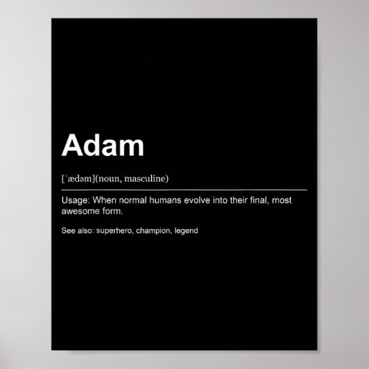 Poster Funny Definition Quote For The Name Adam _ (Devant)