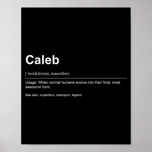 Poster Funny Definition Quote For The Name Caleb _ (Devant)
