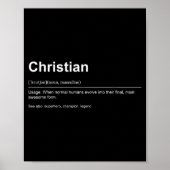 Poster Funny Definition Quote For The Name Christian _  (Devant)