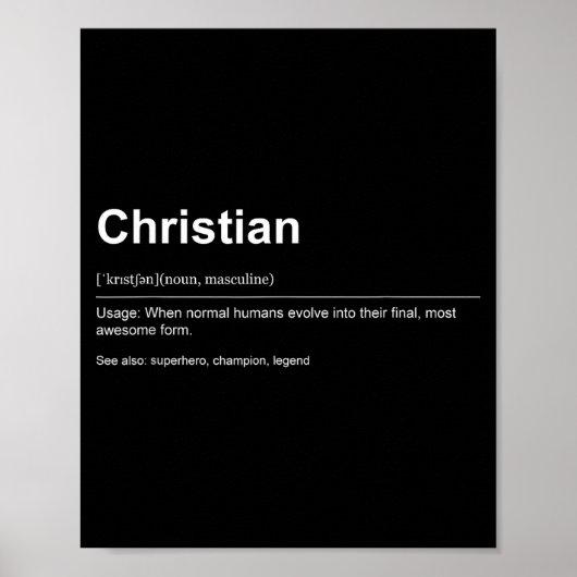 Poster Funny Definition Quote For The Name Christian _ (Devant)