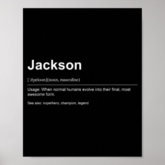Poster Funny Definition Quote For The Name Jackson _ (Devant)