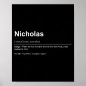 Poster Funny Definition Quote For The Name Nicholas _ (Devant)