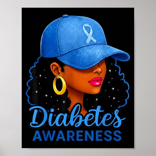 Poster Funny Diabetes Awareness Month Black Women  (Devant)