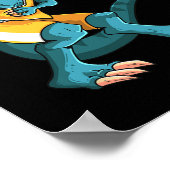 Poster Funny Dino Playing Sketll T-rex Lover Player Kids (Coin)