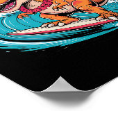 Poster Funny Dinosaur Surfboard Beach Summer Surfing Trex (Coin)