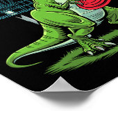 Poster Funny Dinosaur T-rex Disc Golf Player Sket Golfer  (Coin)