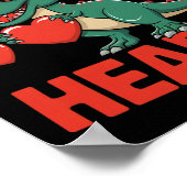 Poster Funny Dinosaur Valentine Design With Hearts (Coin)