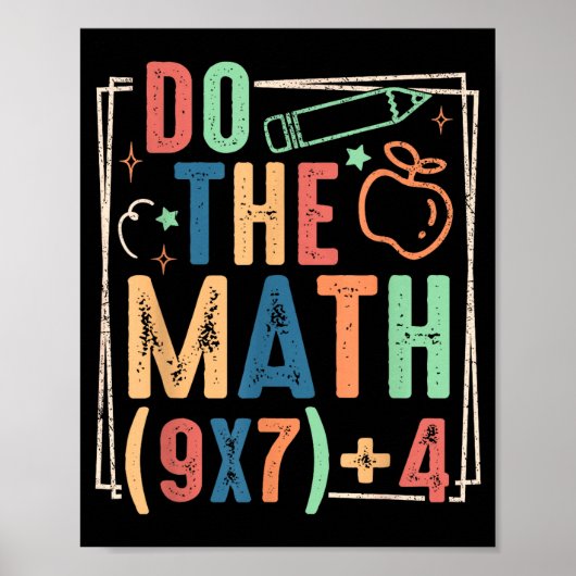 Poster Funny Do The Math 67 Meme Six Seven Boy Girl Teach (Devant)