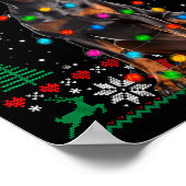 Poster Funny Doberman Christmas Santa Hat Dog Ugly Sweate (Coin)