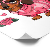 Poster Funny Dog Dachshund Valentines Heart Dog Lover Men (Coin)