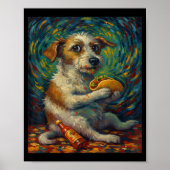 Poster Funny Dog Eating Taco Graphic Art Design  (Devant)