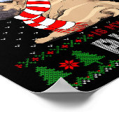 Poster Funny Dog Lovers Cute Pug Santa Hat Ugly Christmas (Coin)