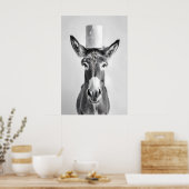Poster Funny Donkey Bathroom Art Print, Toilet Paper on (Cuisine)