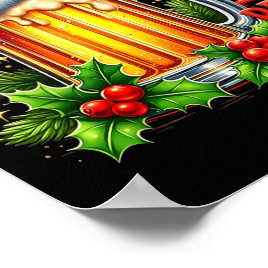 Poster Funny Drinking Christmas Santa Beer Lovers Trend N (Coin)