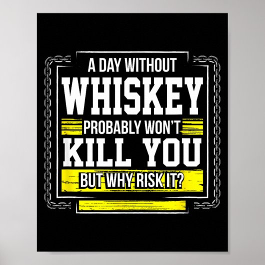 Poster Funny Drinking Gift - Day Without Whisky Won't Kil (Devant)
