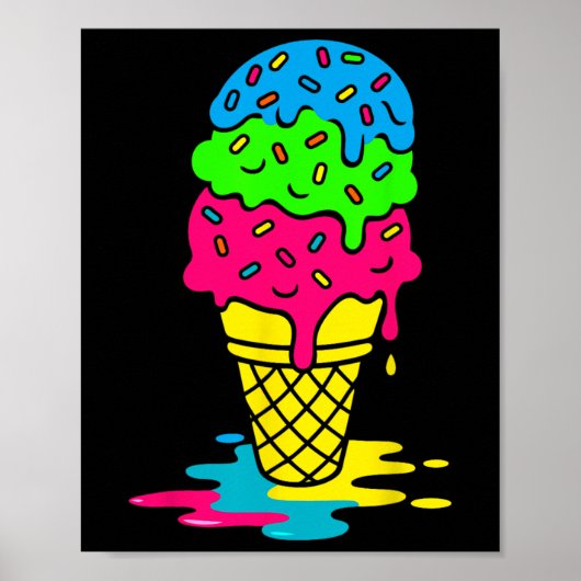 Poster Funny Drip Bruh Ckto School Drip Ice+cream For Boy (Devant)