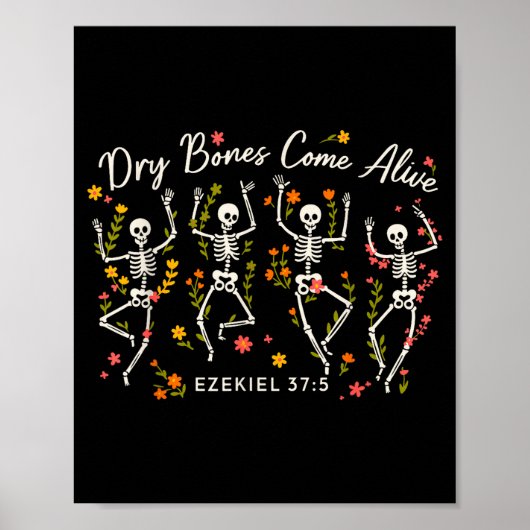 Poster Funny Dry Bones Come Alive Ezekiel 37_5 Skeleton C (Devant)