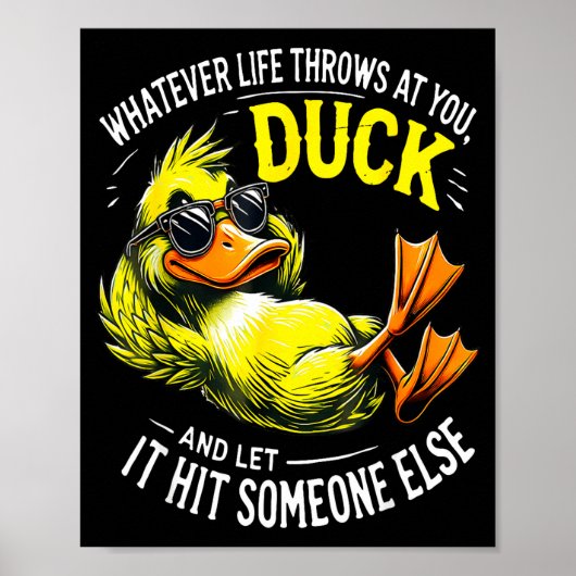Poster Funny Duck Graphic Tees Men Women Funny Quote (Devant)
