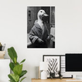 Poster Funny Duck in Bathrobe Print, Quirky Bathroom Wall (Bureau à domicile)