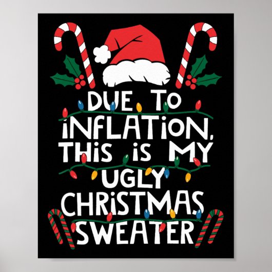 Poster Funny Due To Inflation Ugly Christmas Sweaters For (Devant)