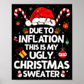 Poster Funny Due To Inflation Ugly Christmas Sweaters For (Devant)