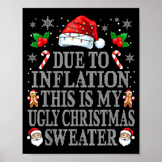 Poster Funny Due To Inflation Ugly Christmas Sweaters Men (Devant)
