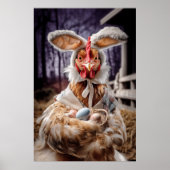 Poster Funny Easter Chicken Bunny Costume (Devant)