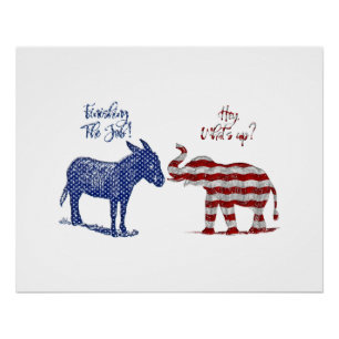 Poster Funny Elections Theme Pro Democrats Biden 2024