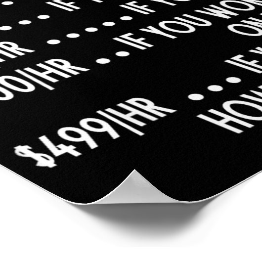 Poster Funny Electrician Hourly Rate Pricing Chart  (Coin)