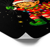 Poster Funny Elf Astronaut With Planets Christmas Pjs For (Coin)