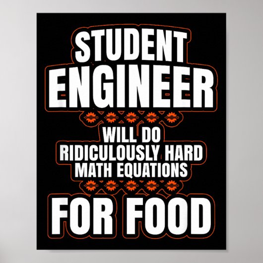 Poster Funny Engineer Engineering College Student S  (Devant)
