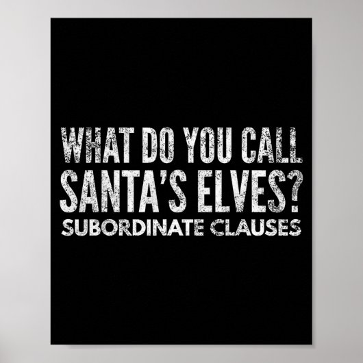 Poster Funny Englieacher About Grammar And Christmas (Devant)