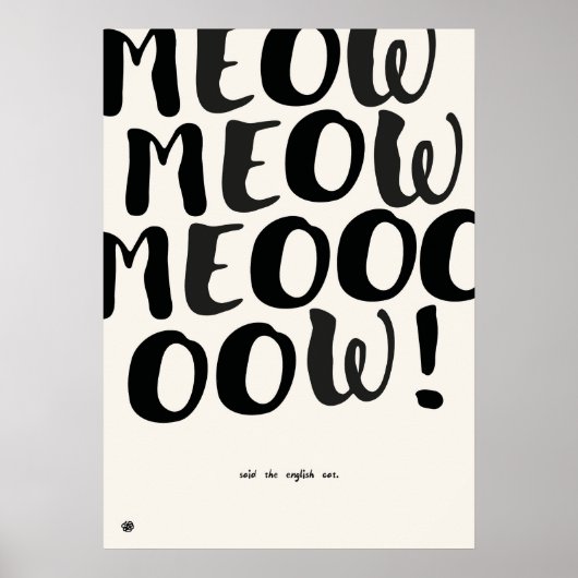 Poster Funny English Cat Quote Art Print (Devant)