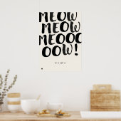 Poster Funny English Cat Quote Art Print (Cuisine)