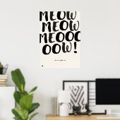 Poster Funny English Cat Quote Art Print (Bureau à domicile)