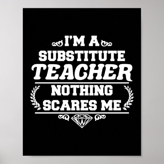 Poster Funny Enseignant de substitution Enseignant présco (Devant)