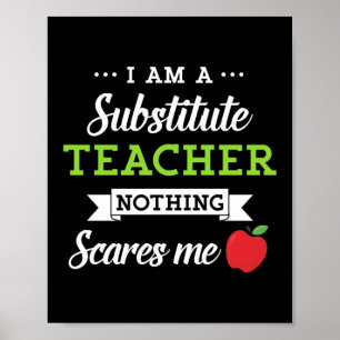 Poster Funny Enseignant de substitution Enseignant présco