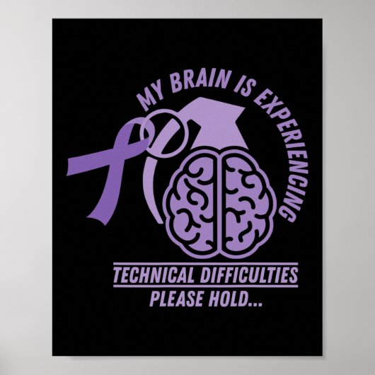 Poster Funny Epilepsie Sensibilisation Mon Cerveau Différ (Devant)
